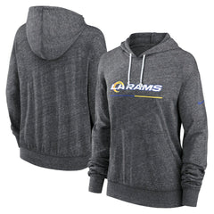 Los Angeles Rams Women's Team Spirit Gym Vintage Lightweight Hoodie Top Heather Charcoal