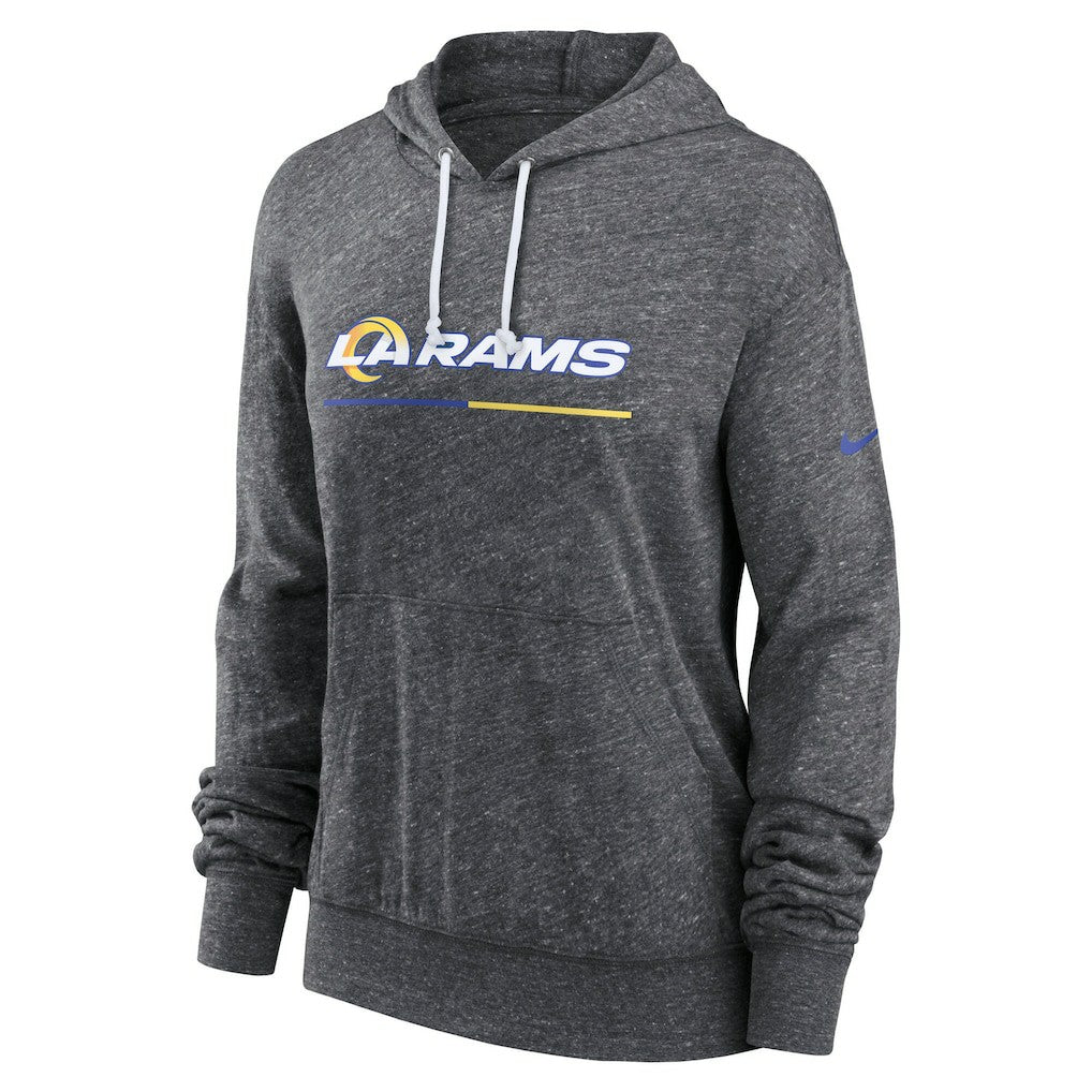 Los Angeles Rams Women's Team Spirit Gym Vintage Lightweight Hoodie Top Heather Charcoal