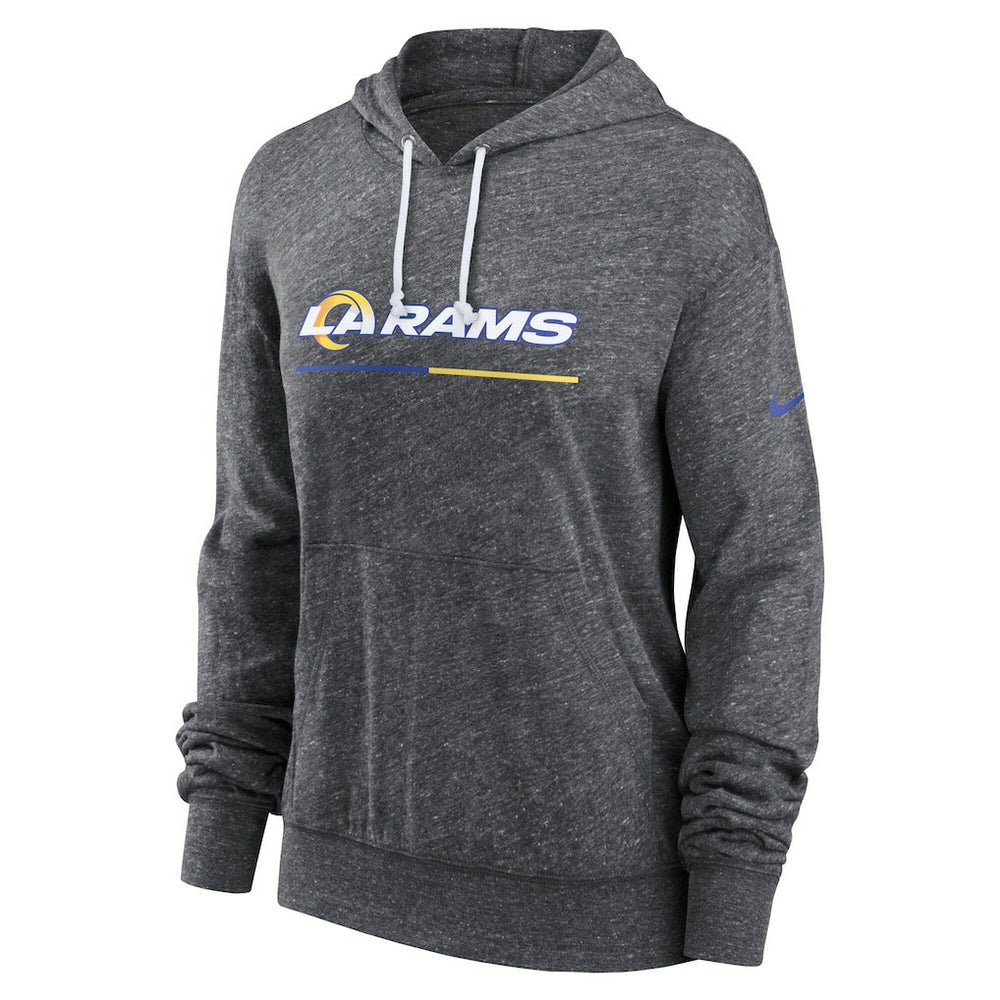 Los Angeles Rams Women's Team Spirit Gym Vintage Lightweight Hoodie Top Heather Charcoal