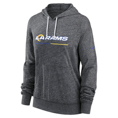 Los Angeles Rams Women's Team Spirit Gym Vintage Lightweight Hoodie Top Heather Charcoal