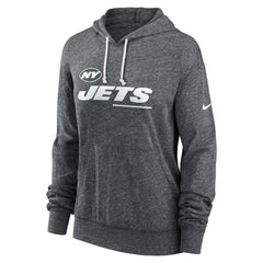 New York Jets Women's Team Spirit Gym Vintage Lightweight Hoodie Top Heather Charcoal