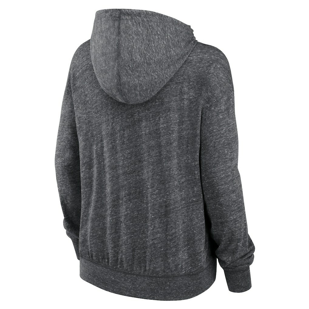 New York Jets Women's Team Spirit Gym Vintage Lightweight Hoodie Top Heather Charcoal
