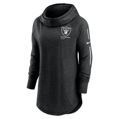 Las Vegas Raiders Women's Minimal Statement Lightweight Raglan Funnel Neck Pullover Hoodie Black
