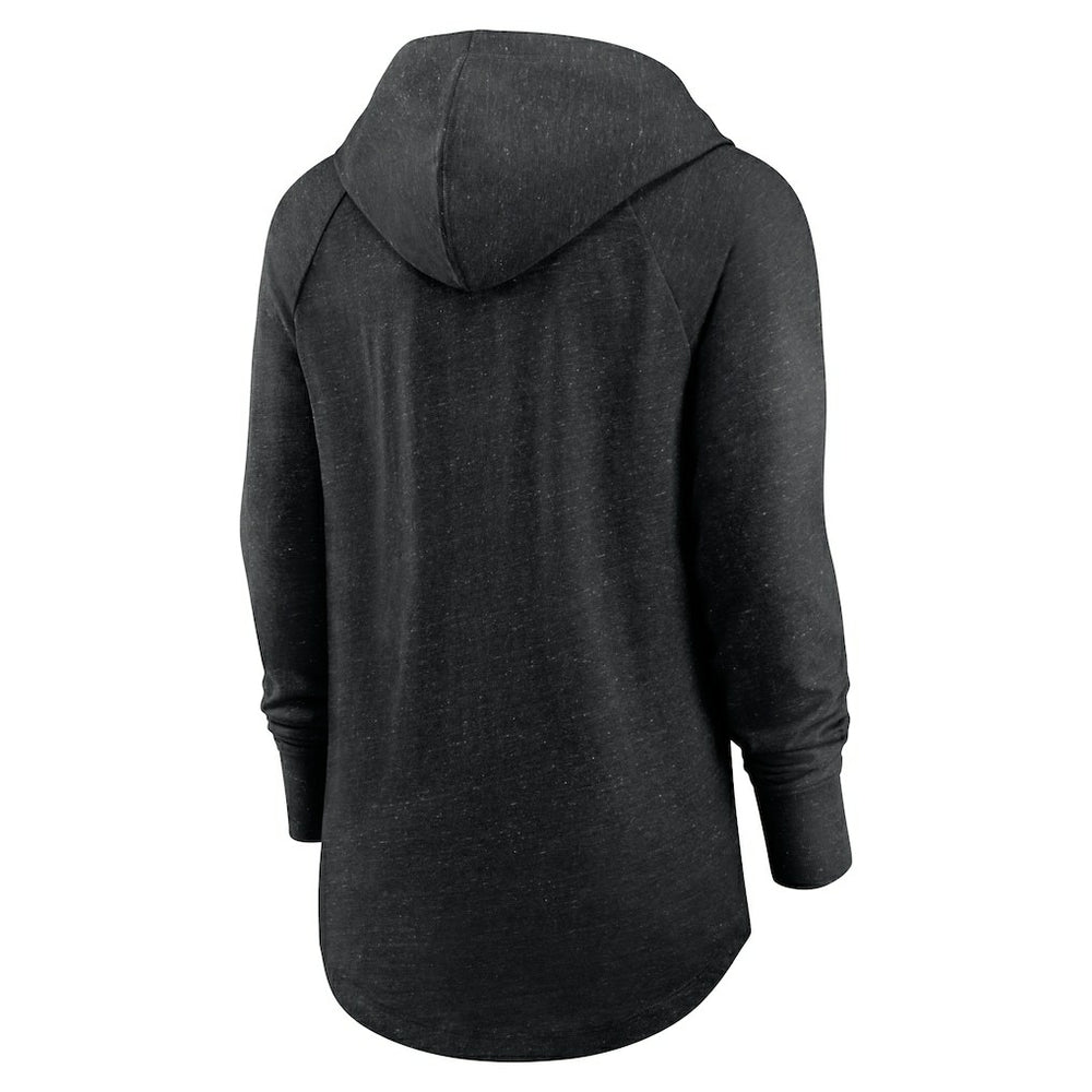 Las Vegas Raiders Women's Minimal Statement Lightweight Raglan Funnel Neck Pullover Hoodie Black