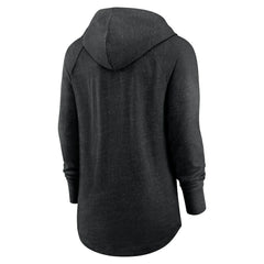 Las Vegas Raiders Women's Minimal Statement Lightweight Raglan Funnel Neck Pullover Hoodie Black