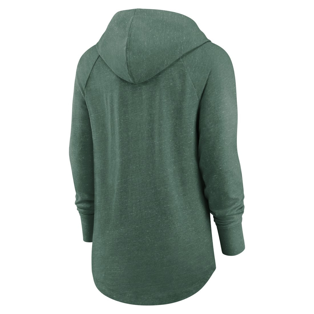 Green Bay Packers Women's Minimal Statement Lightweight Raglan Funnel Neck Pullover Hoodie Heather Green