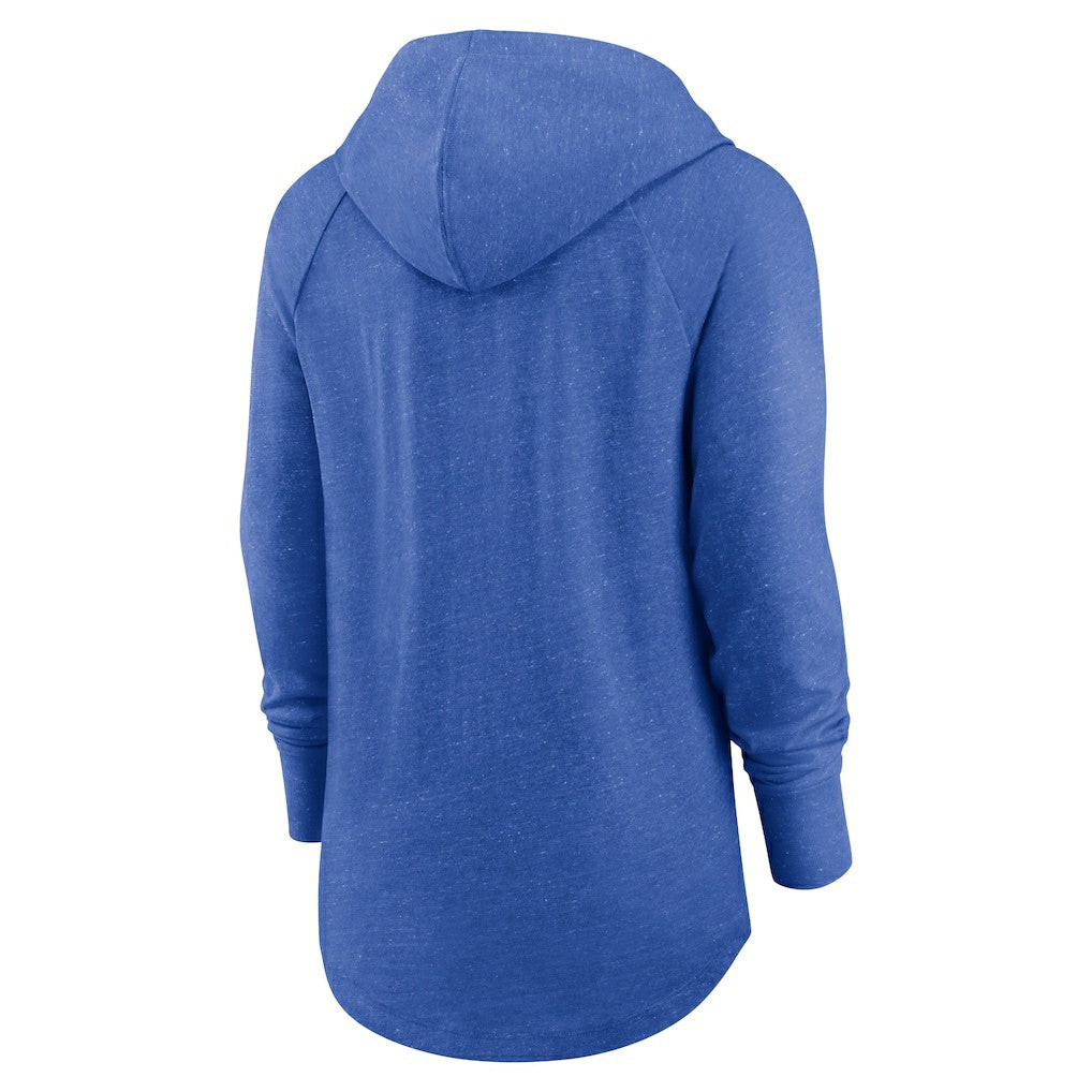 Los Angeles Rams Women's Minimal Statement Lightweight Raglan Funnel Neck Pullover Hoodie Royal