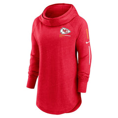 Kansas City Chiefs Women's Minimal Statement Lightweight Raglan Funnel Neck Pullover Hoodie Red