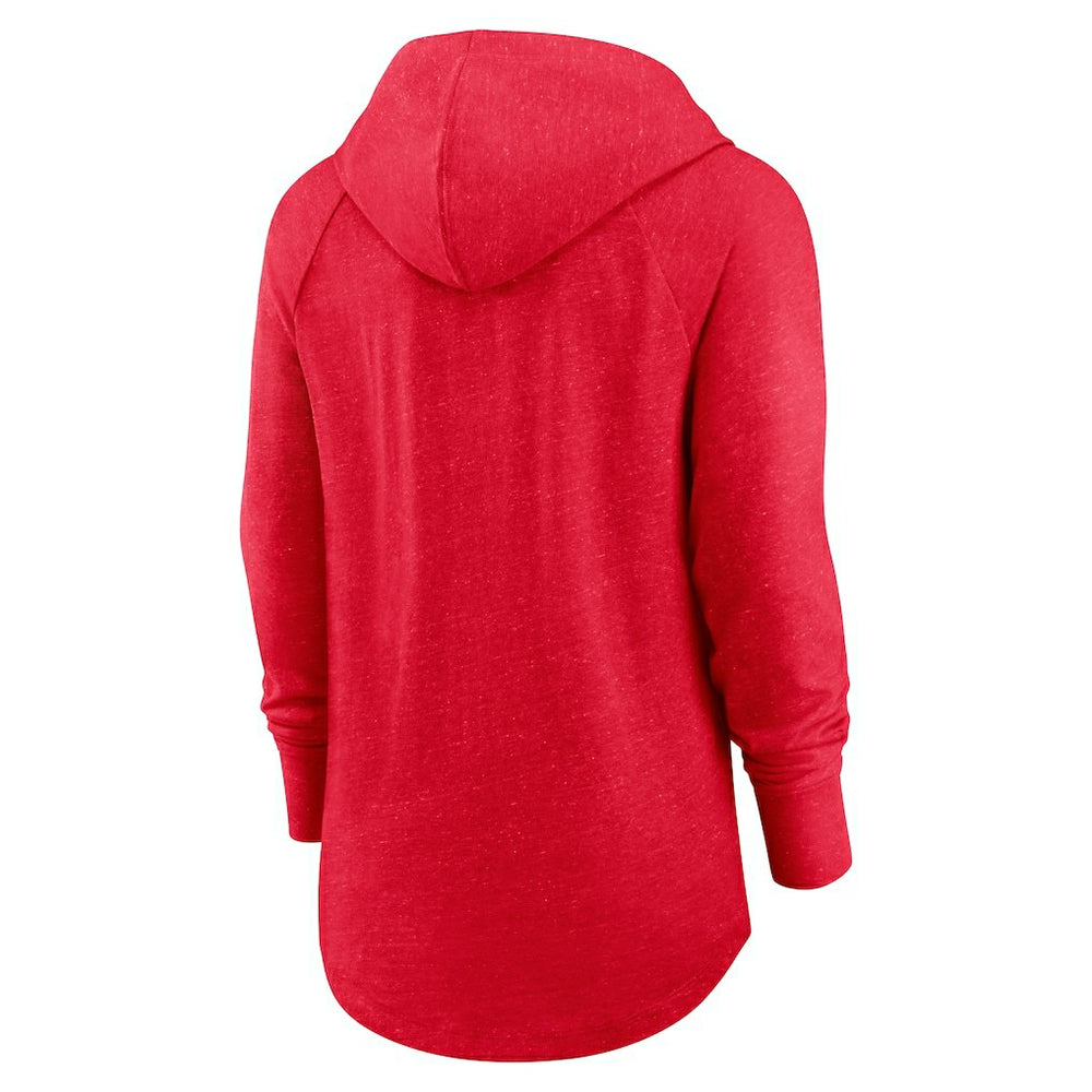 Kansas City Chiefs Women's Minimal Statement Lightweight Raglan Funnel Neck Pullover Hoodie Red