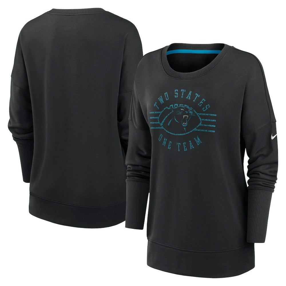 Carolina Panthers Women's Rewind Playback Icon Performance Pullover Sweatshirt Black