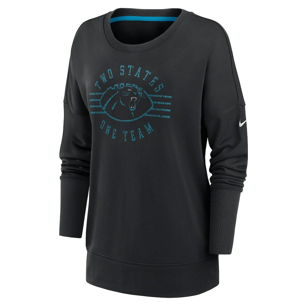 Carolina Panthers Women's Rewind Playback Icon Performance Pullover Sweatshirt Black