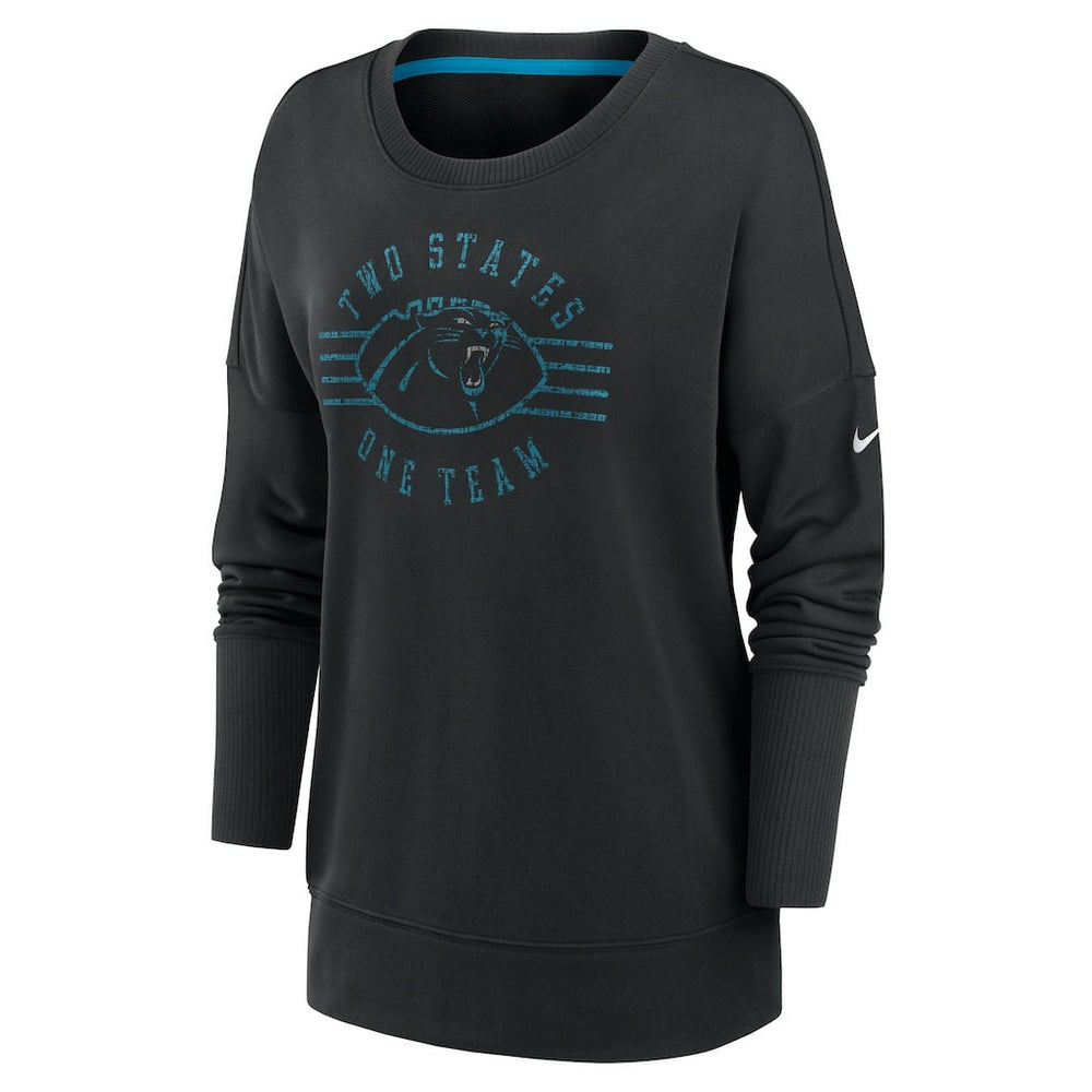 Carolina Panthers Women's Rewind Playback Icon Performance Pullover Sweatshirt Black
