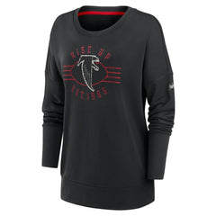 Atlanta Falcons Women's Rewind Playback Icon Performance Pullover Sweatshirt Black