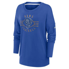 Los Angeles Rams Women's Rewind Playback Icon Performance Pullover Sweatshirt Royal