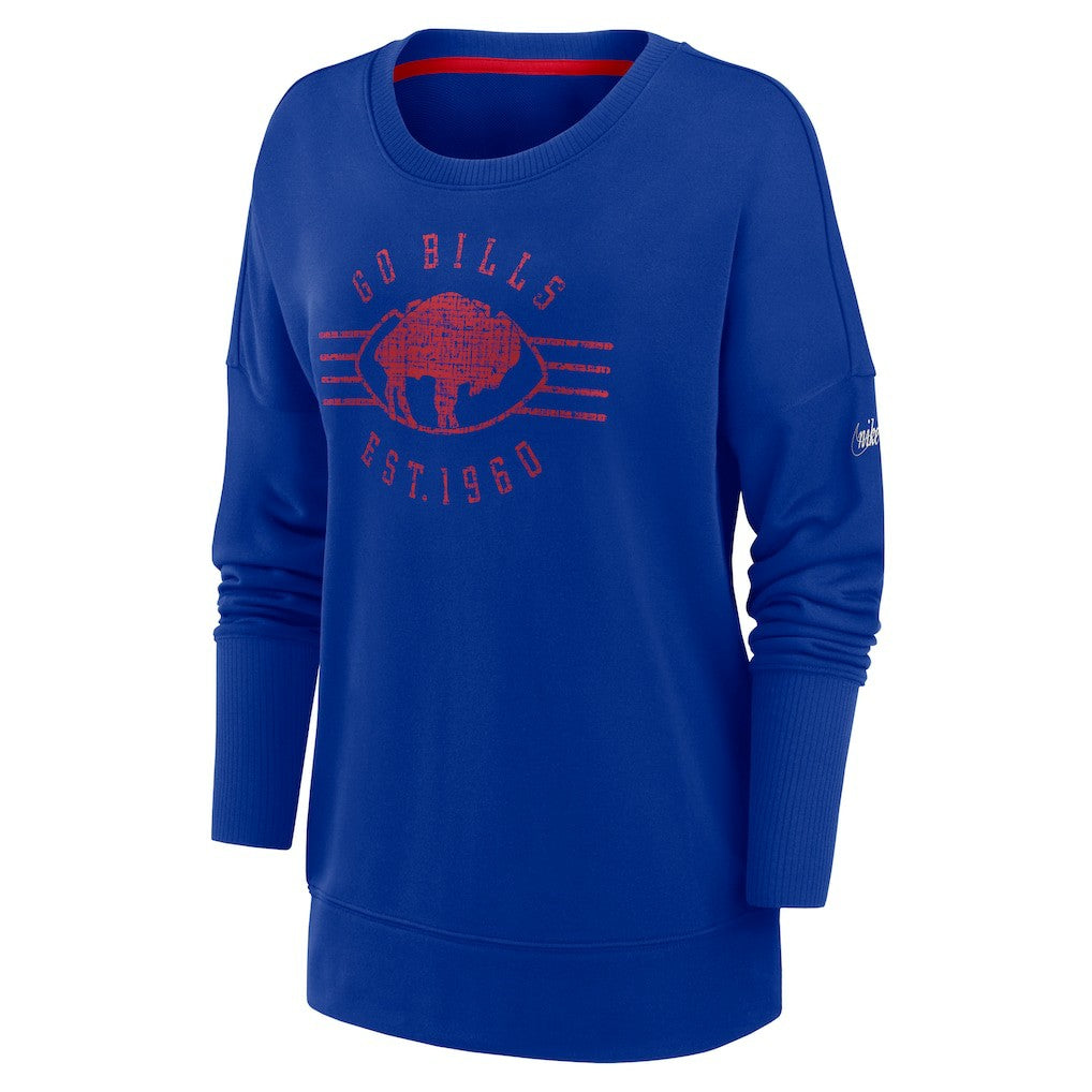 Buffalo Bills Women's Rewind Playback Icon Performance Pullover Sweatshirt Royal