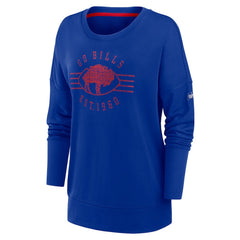 Buffalo Bills Women's Rewind Playback Icon Performance Pullover Sweatshirt Royal