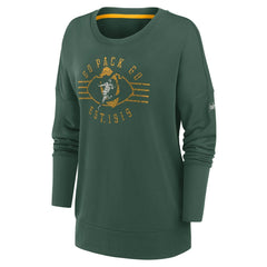 Green Bay Packers Women's Rewind Playback Icon Performance Pullover Sweatshirt Green