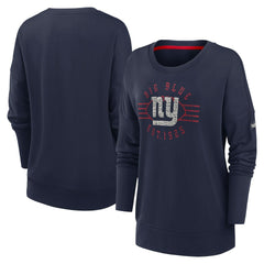 New York Giants Women's Rewind Playback Icon Performance Pullover Sweatshirt Navy