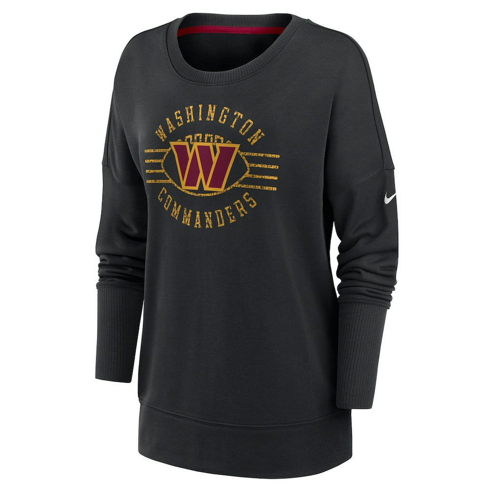 Washington Commanders Women's Rewind Playback Icon Performance Pullover Sweatshirt Black