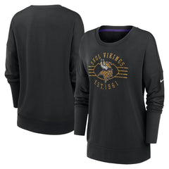 Minnesota Vikings Women's Rewind Playback Icon Performance Pullover Sweatshirt Black