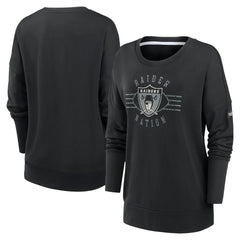 Las Vegas Raiders Women's Rewind Playback Icon Performance Pullover Sweatshirt Black