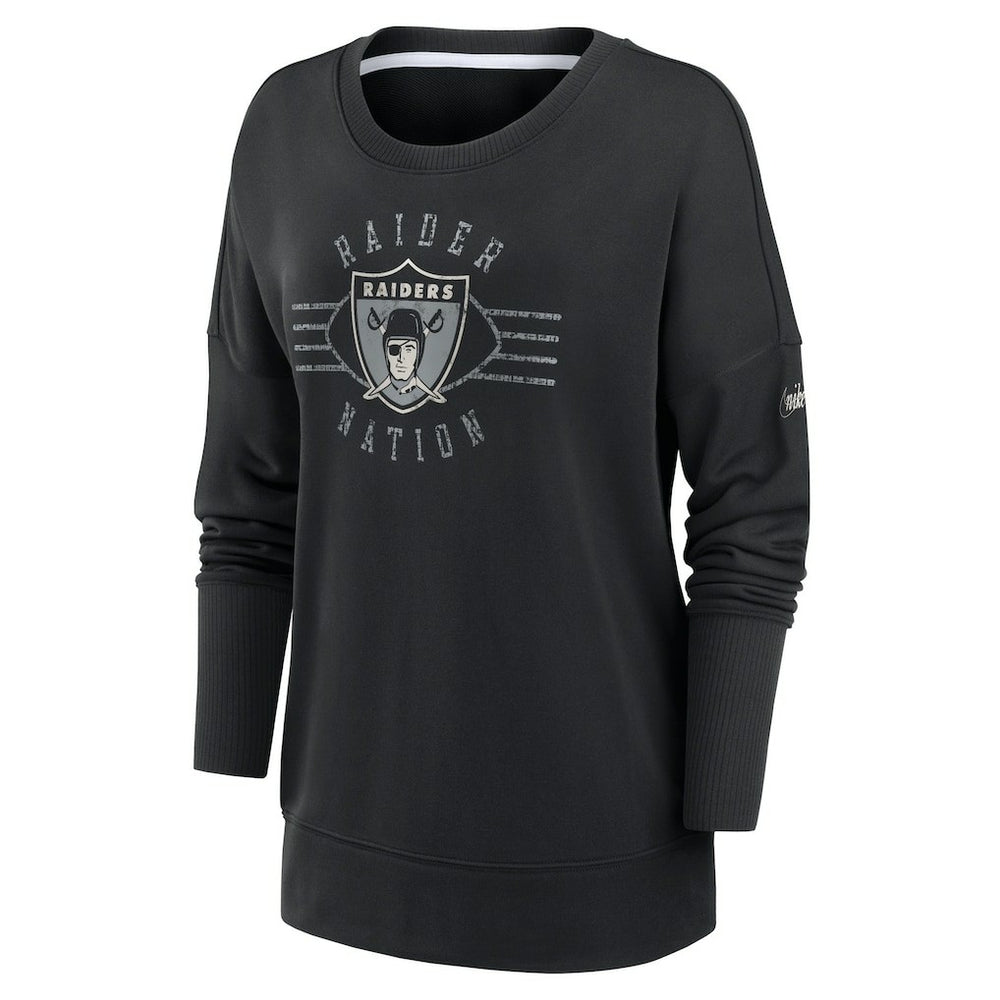 Las Vegas Raiders Women's Rewind Playback Icon Performance Pullover Sweatshirt Black