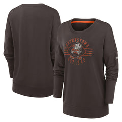 Cleveland Browns Women's Rewind Playback Icon Performance Pullover Sweatshirt Brown