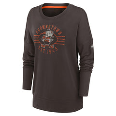 Cleveland Browns Women's Rewind Playback Icon Performance Pullover Sweatshirt Brown