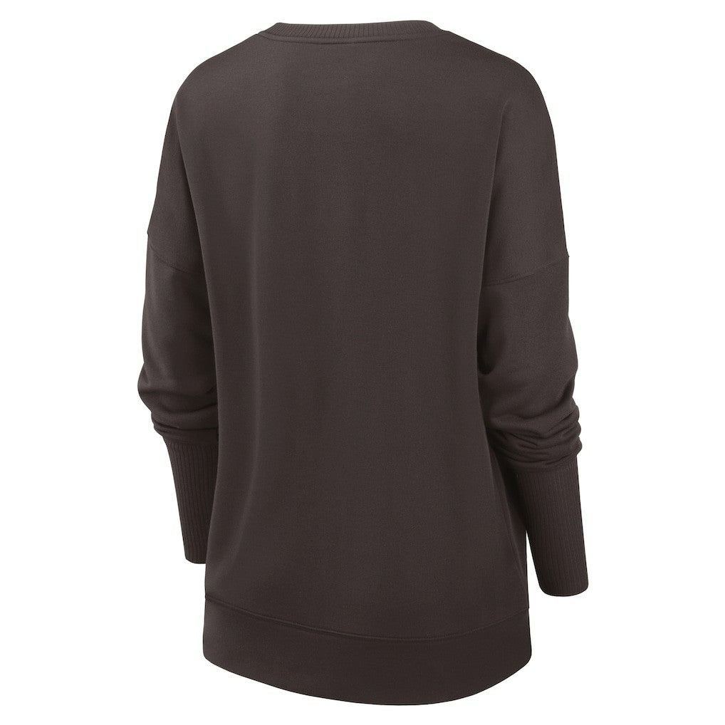 Cleveland Browns Women's Rewind Playback Icon Performance Pullover Sweatshirt Brown