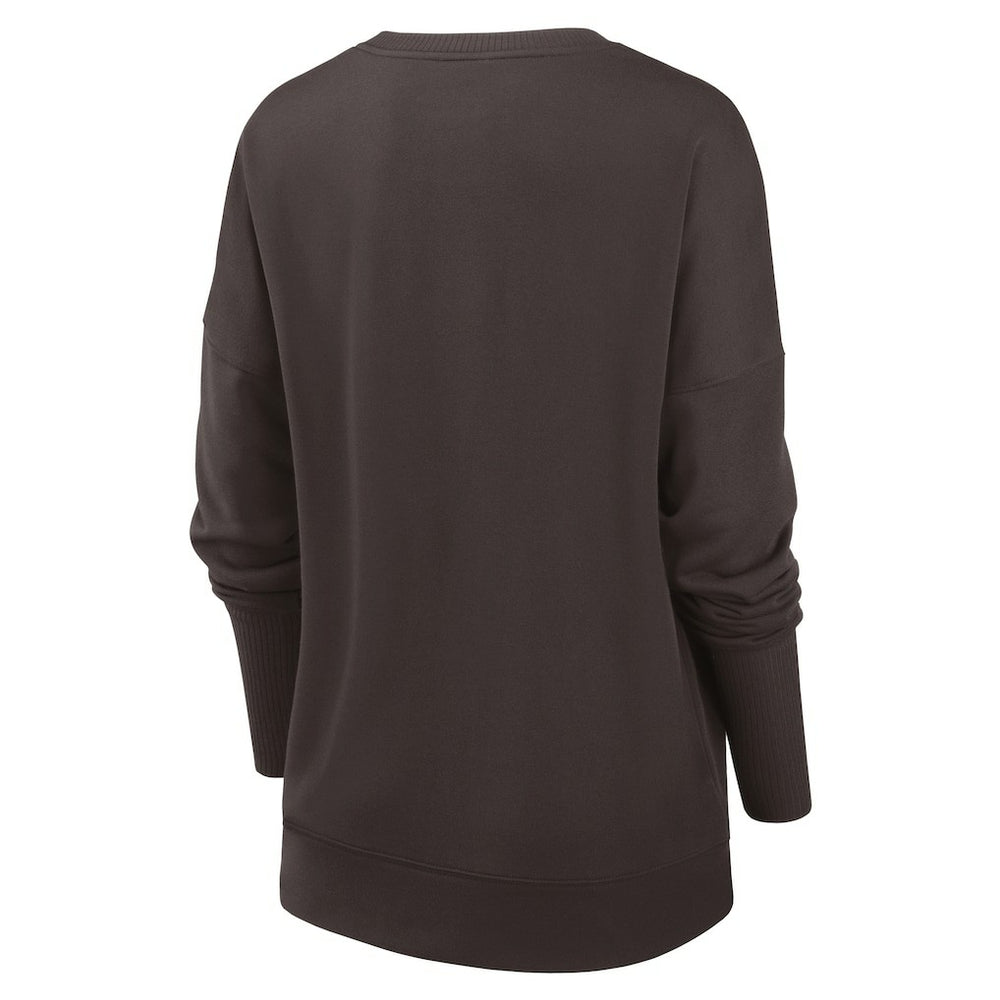 Cleveland Browns Women's Rewind Playback Icon Performance Pullover Sweatshirt Brown
