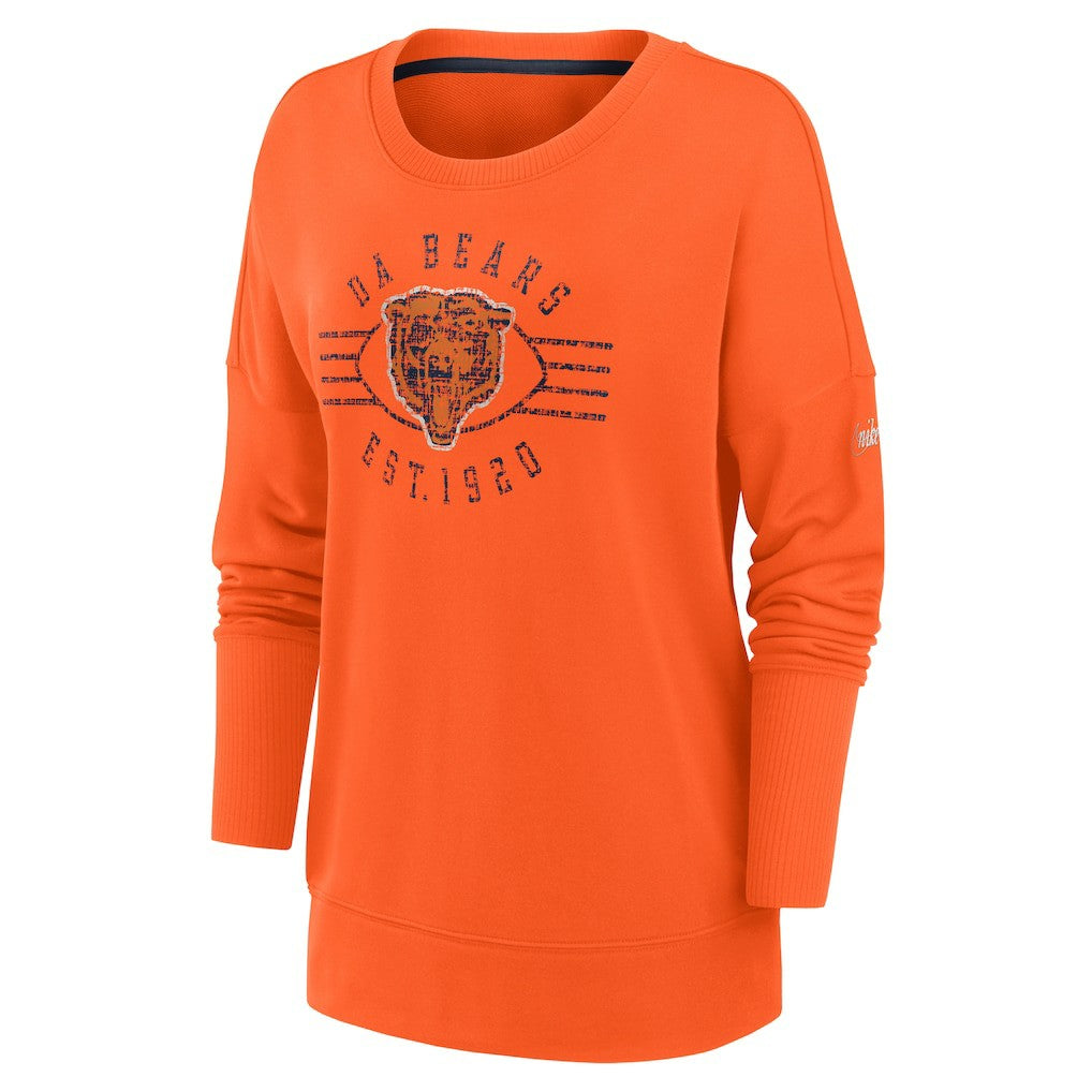 Chicago Bears Women's Rewind Playback Icon Performance Pullover Sweatshirt Orange