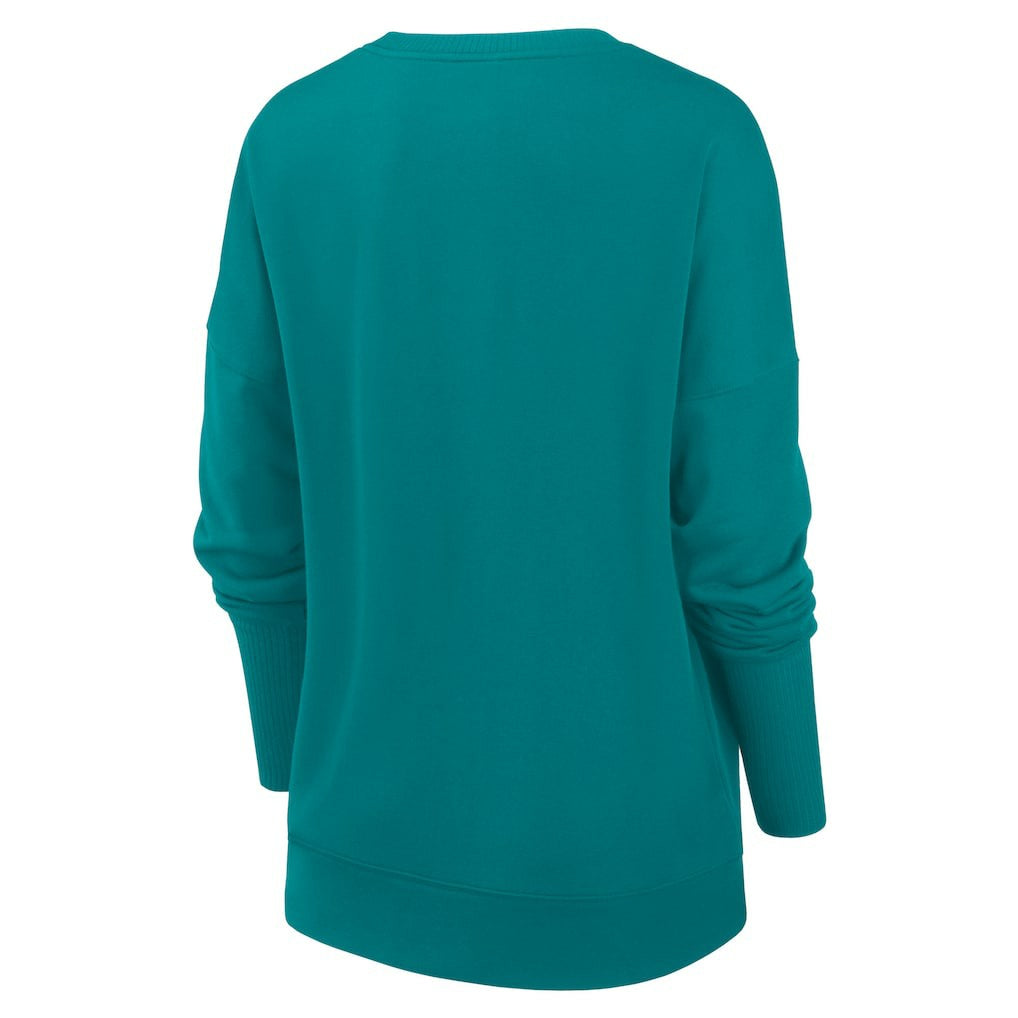 Miami Dolphins Women's Rewind Playback Icon Performance Pullover Sweatshirt Aqua