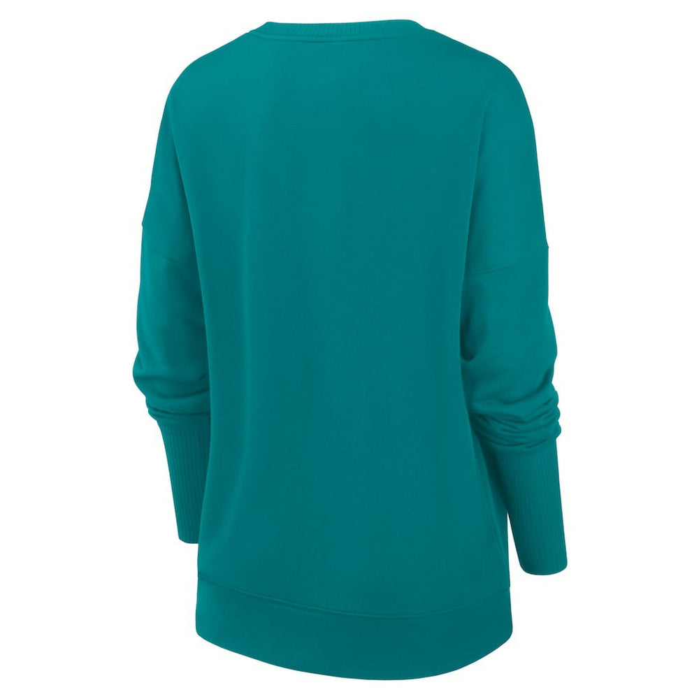 Miami Dolphins Women's Rewind Playback Icon Performance Pullover Sweatshirt Aqua