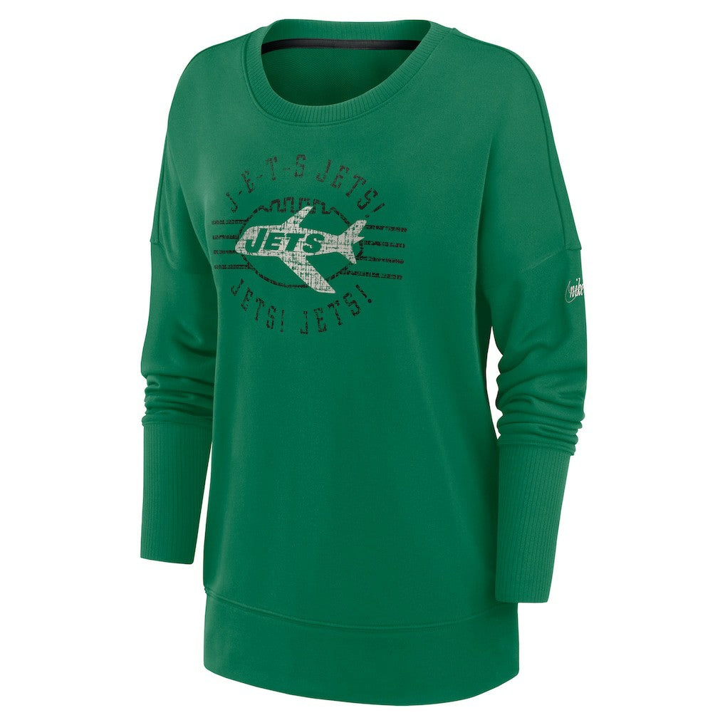 New York Jets Women's Rewind Playback Icon Performance Pullover Sweatshirt Green