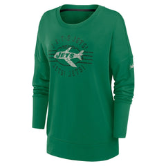 New York Jets Women's Rewind Playback Icon Performance Pullover Sweatshirt Green