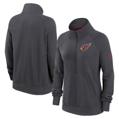 Arizona Cardinals Women's Premium Raglan Performance Half-Zip Sweatshirt Charcoal