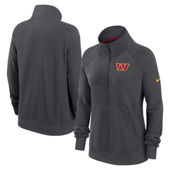 Washington Commanders Women's Premium Raglan Performance Half-Zip Sweatshirt Charcoal