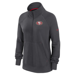 San Francisco 49ers Women's Premium Raglan Performance Half-Zip Sweatshirt Charcoal