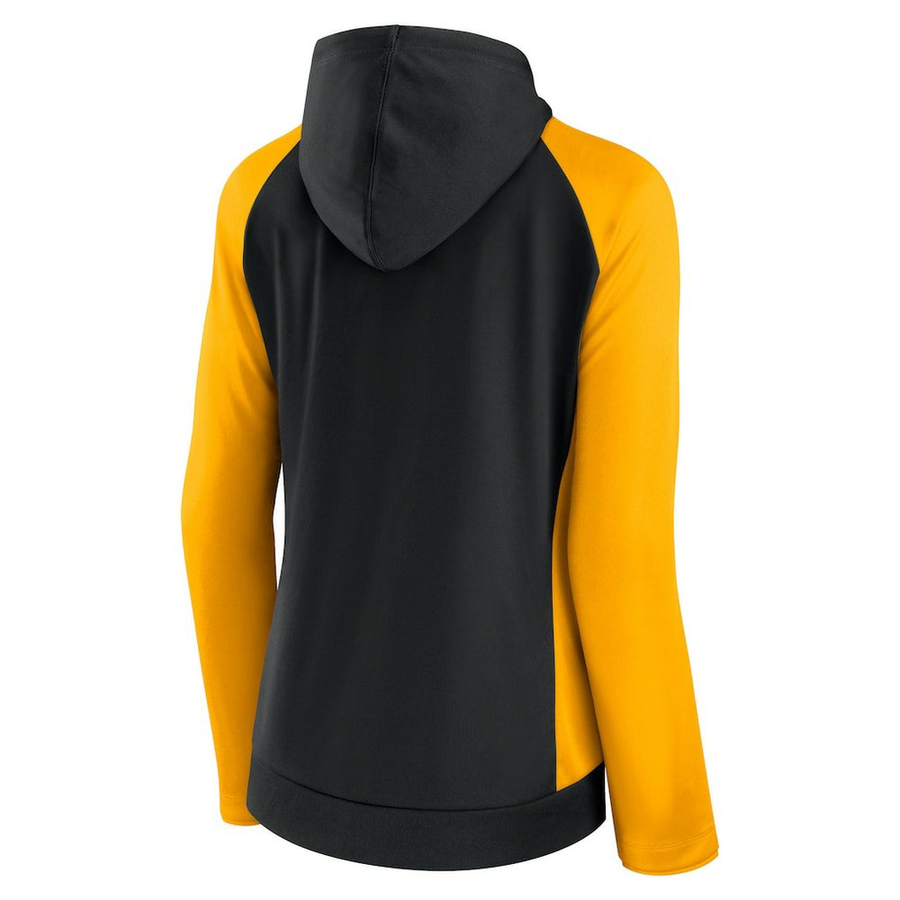 Pittsburgh Steelers Women's End Around Lightweight Raglan Full-Zip Hoodie Jacket Black/Gold