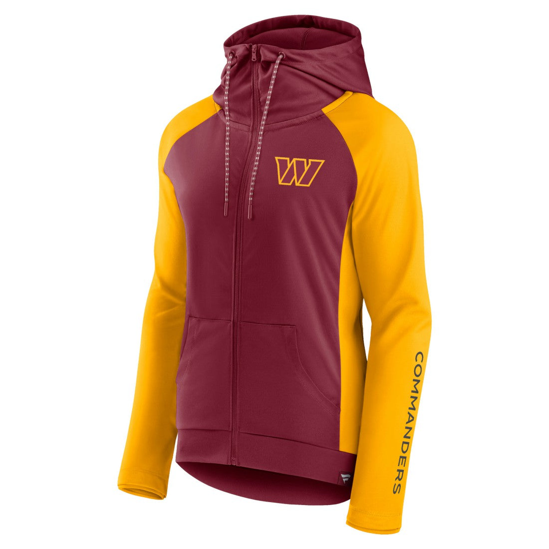 Washington Commanders Women's End Around Lightweight Raglan Full-Zip Hoodie Jacket Burgundy/Gold
