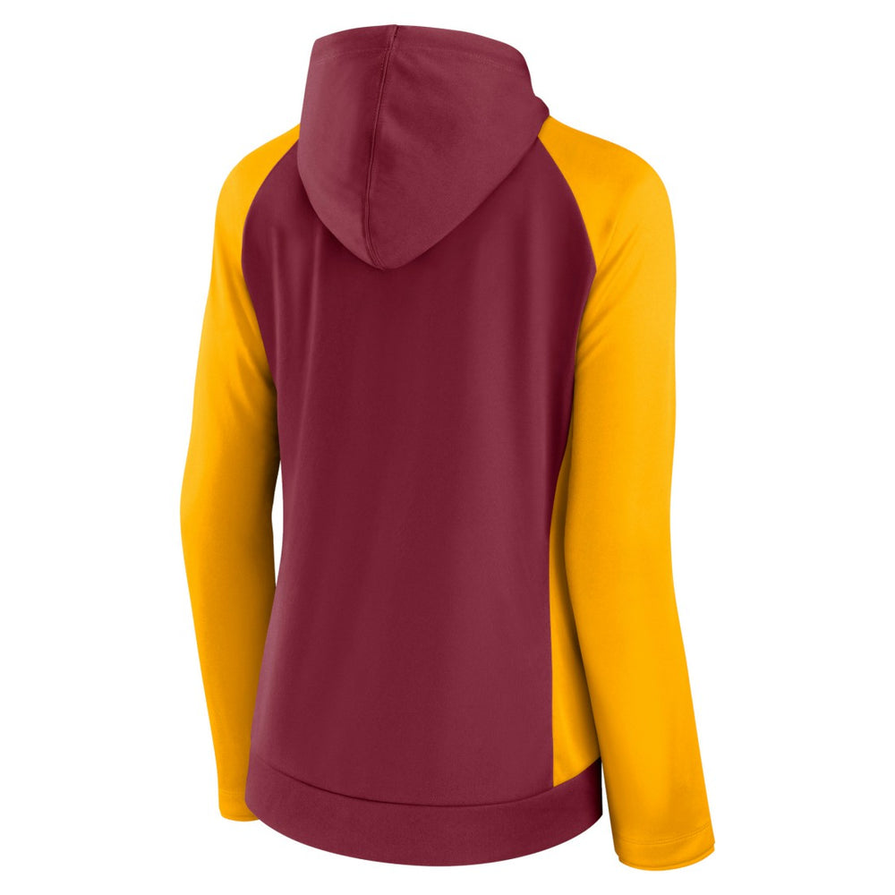 Washington Commanders Women's End Around Lightweight Raglan Full-Zip Hoodie Jacket Burgundy/Gold
