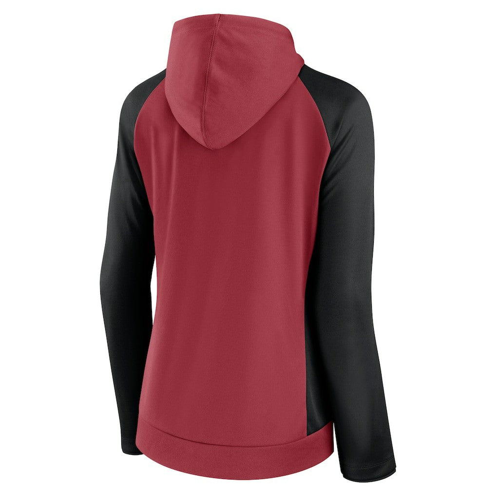 Arizona Cardinals Women's End Around Lightweight Raglan Full-Zip Hoodie Jacket Cardinal/Black