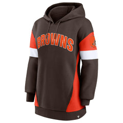 Cleveland Browns Women's Lock It Down Pullover Hoodie Brown/Orange