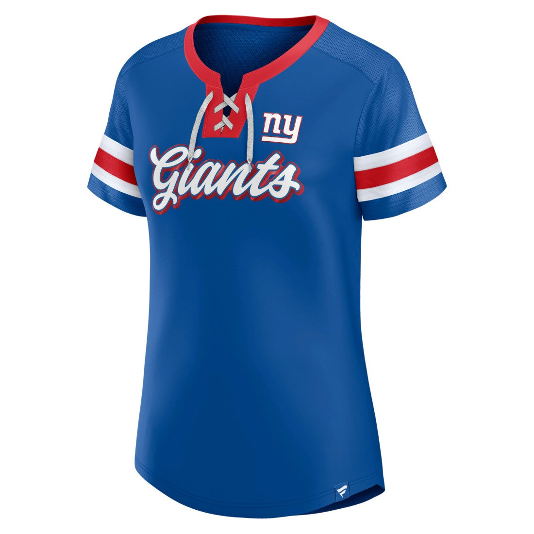 New York Giants Women's Original State Lace-Up T-Shirt Royal