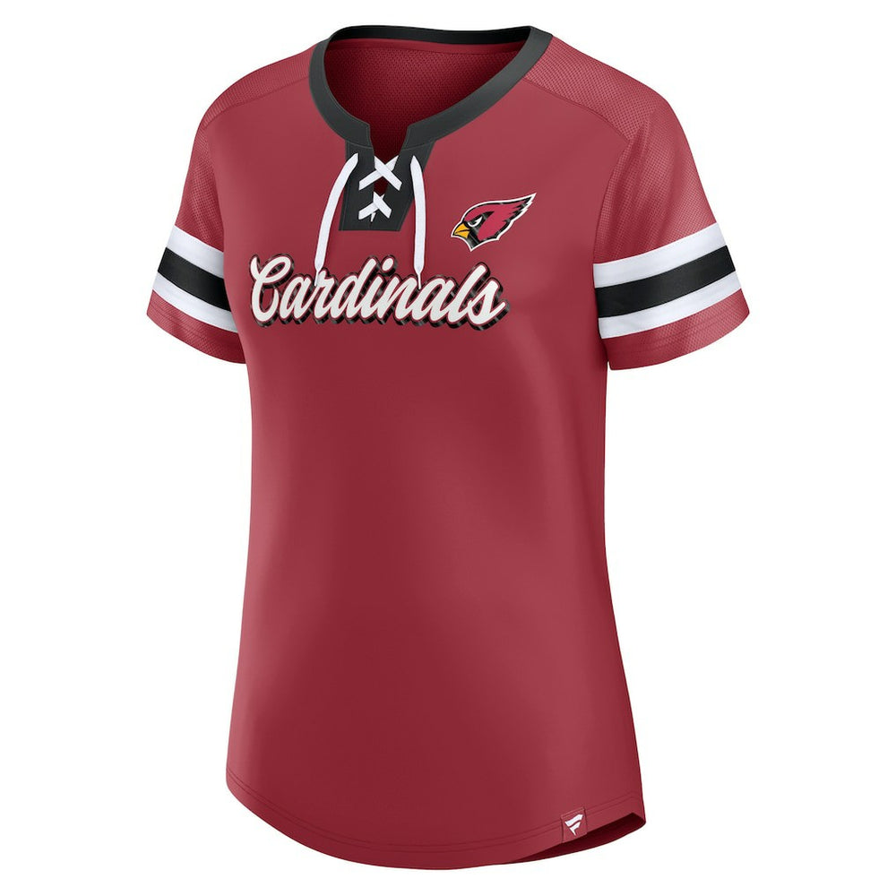 Arizona Cardinals Women's Original State Lace-Up T-Shirt Cardinal