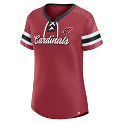 Arizona Cardinals Women's Original State Lace-Up T-Shirt Cardinal
