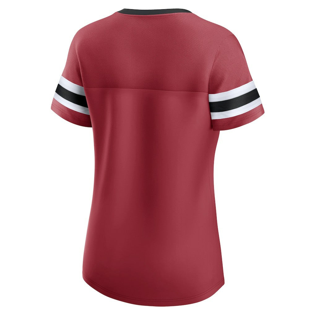 Arizona Cardinals Women's Original State Lace-Up T-Shirt Cardinal