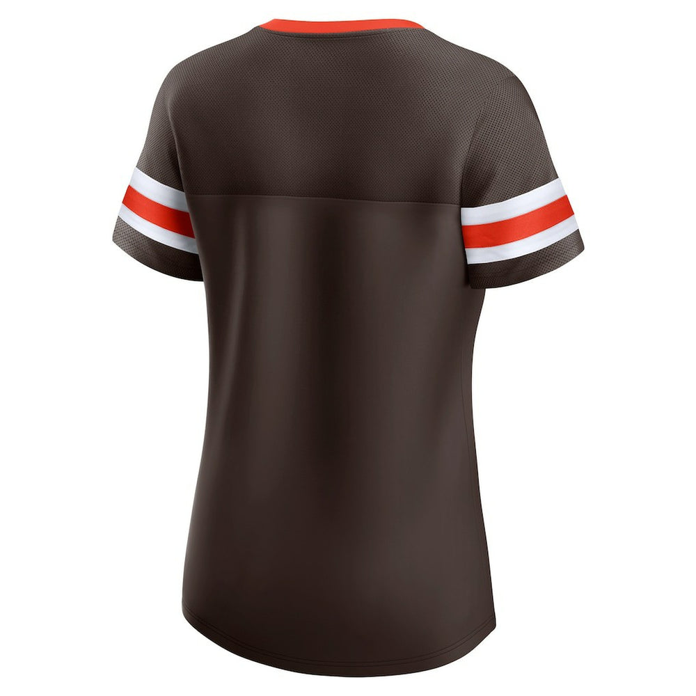 Cleveland Browns Women's Original State Lace-Up T-Shirt Brown