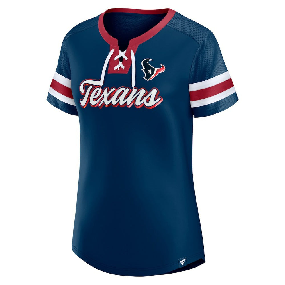 Houston Texans Women's Original State Lace-Up T-Shirt Navy