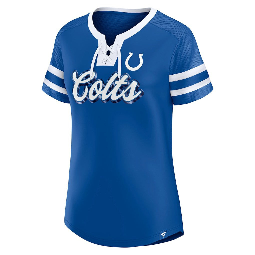 Indianapolis Colts Women's Original State Lace-Up T-Shirt Royal